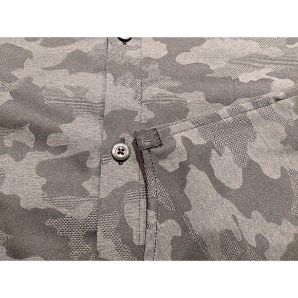 Lululemon Button Shirt Men's Small Camouflage Black Down to The Wire Slim Fit - Picture 3 of 7